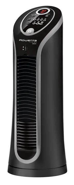 Rowenta Fresh Compact Tower Fan, Small, Black/Silver