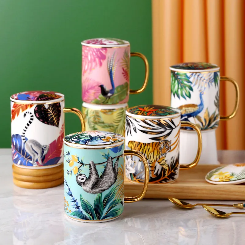 Royal Peacock Mug w/ Teaspoon Set (Jungle Series)