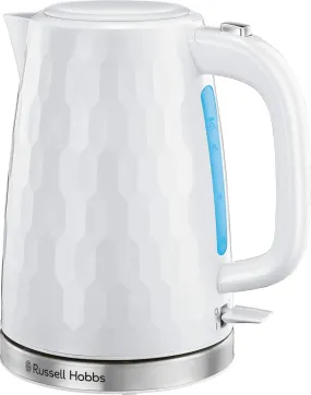 Russell Hobbs Honeycomb Cordless Electric Kettle - Fast Boil, 1.7 Litre, 3000 W, White