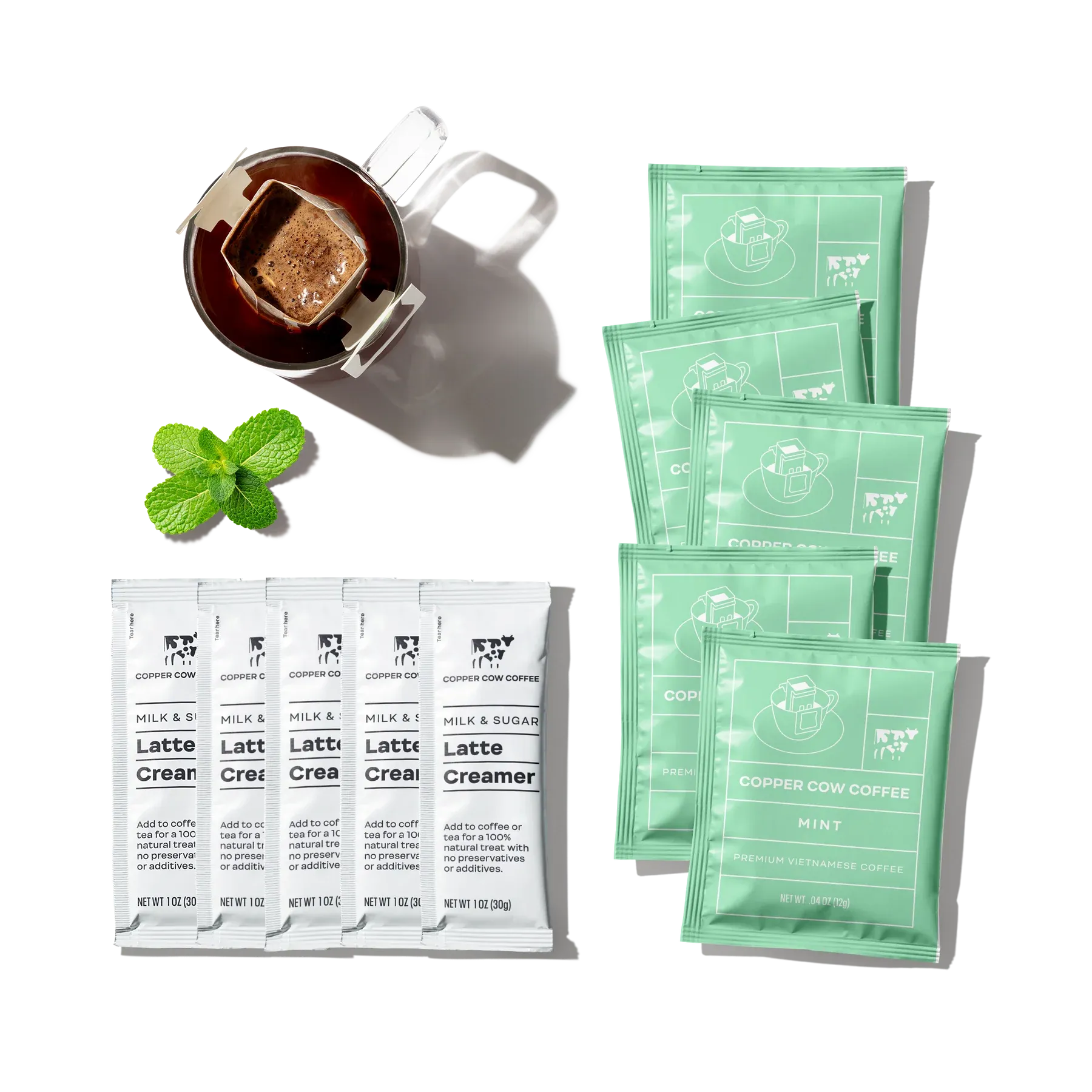 Single Serve Mint Latte Pour Over Coffee - Pack of 5