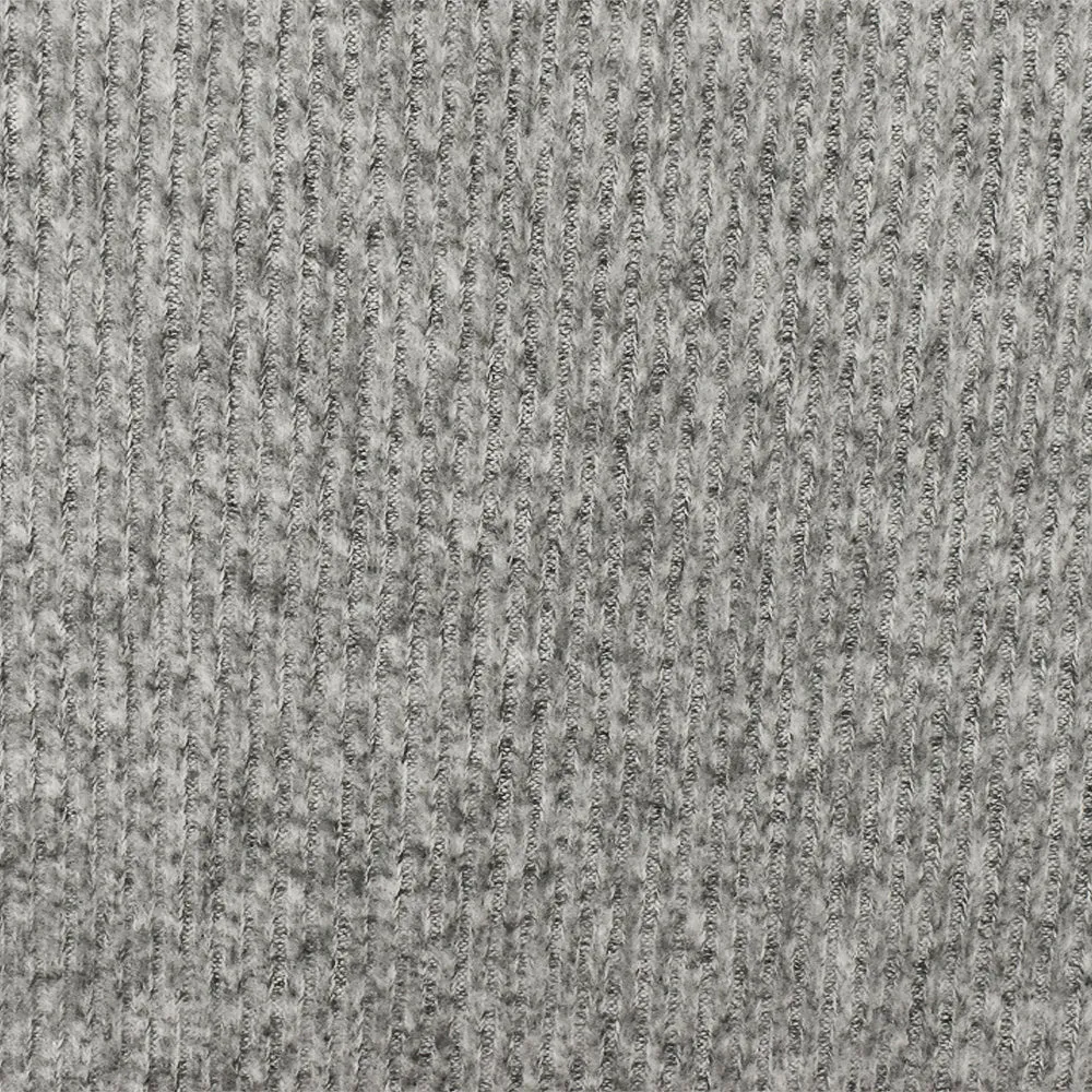 Smokey Gray-White-Black Texture Stretch Brushed Rib Knit Fabric