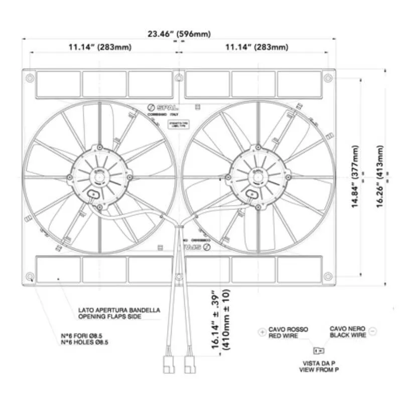 SPAL Electric Radiator Fan (Dual 11" - Puller Style - High Performance Shroud - 2720 CFM) 30102052