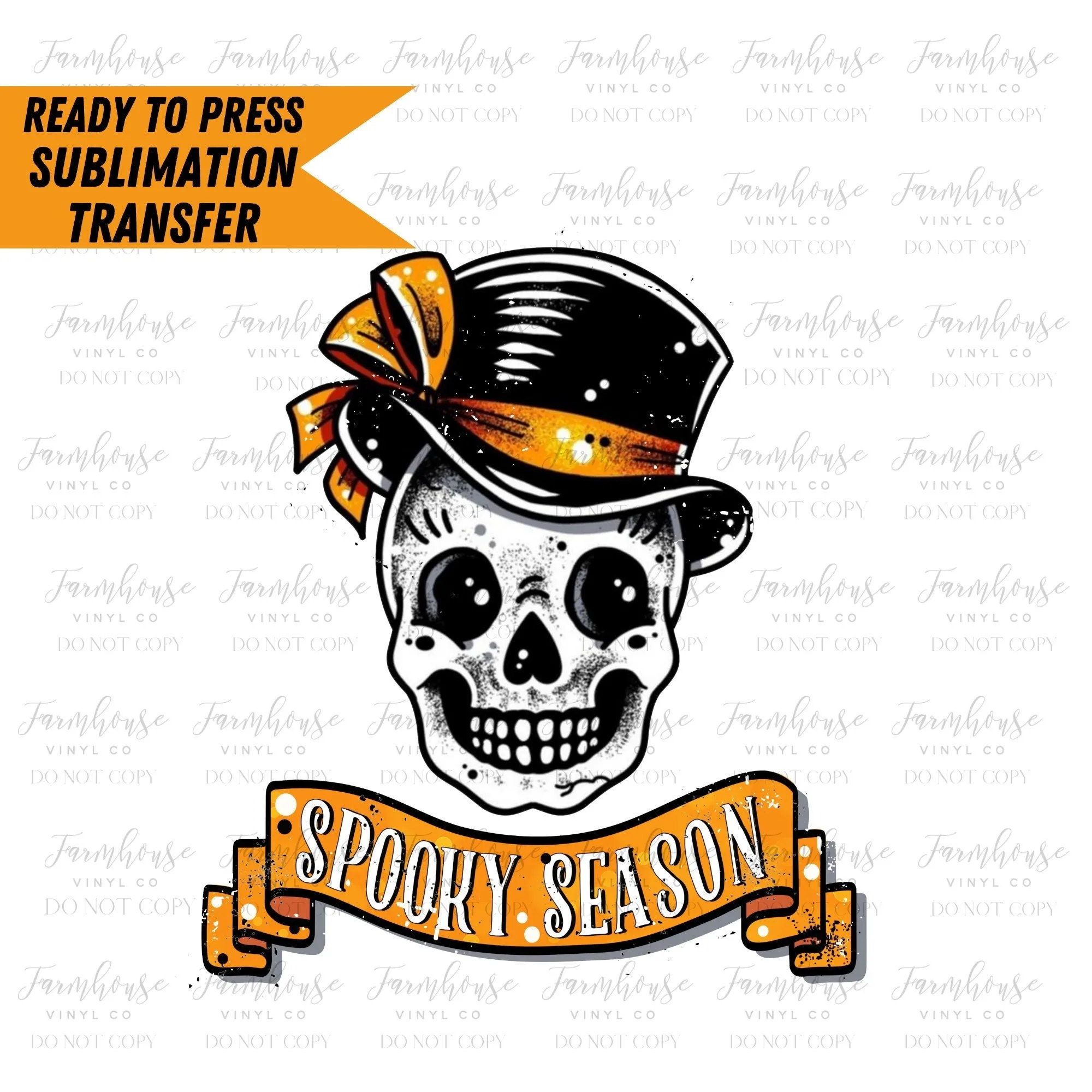 Spooky Season Skull Design, Ready to Press Sublimation Transfer, Heat Transfer, Trending Graphic 22-23, Halloween DIY Shirt, BOHO Fall