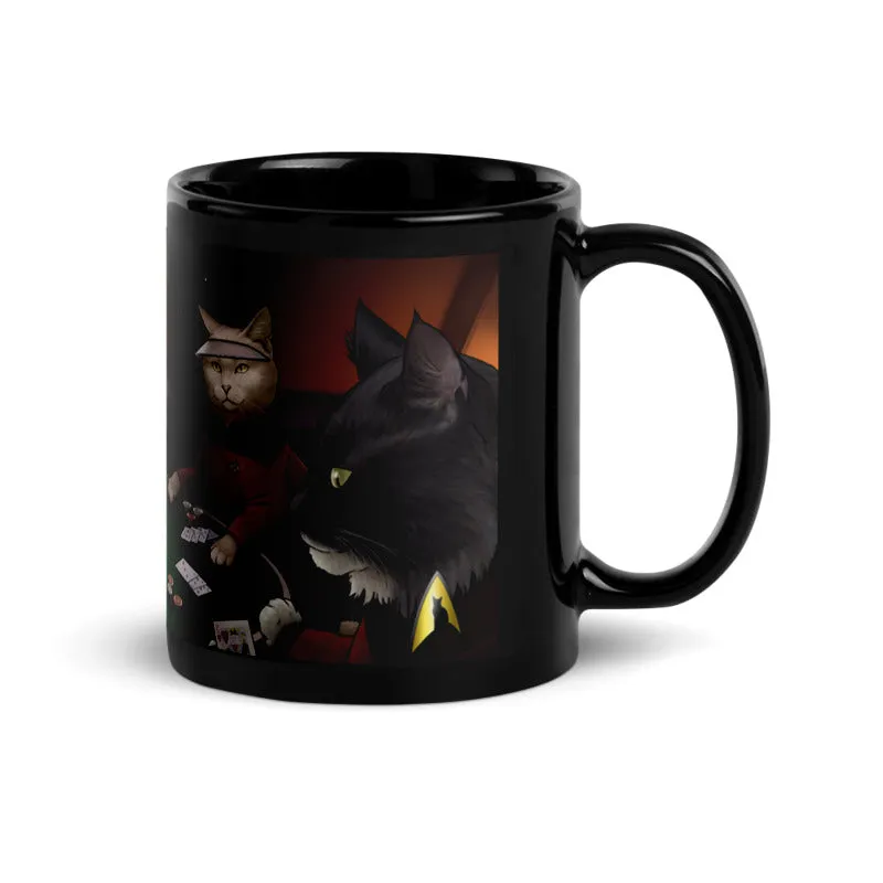 Star Trek: The Next Generation Poker Cats 11 oz Black Mug