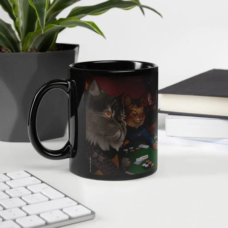 Star Trek: The Next Generation Poker Cats 11 oz Black Mug