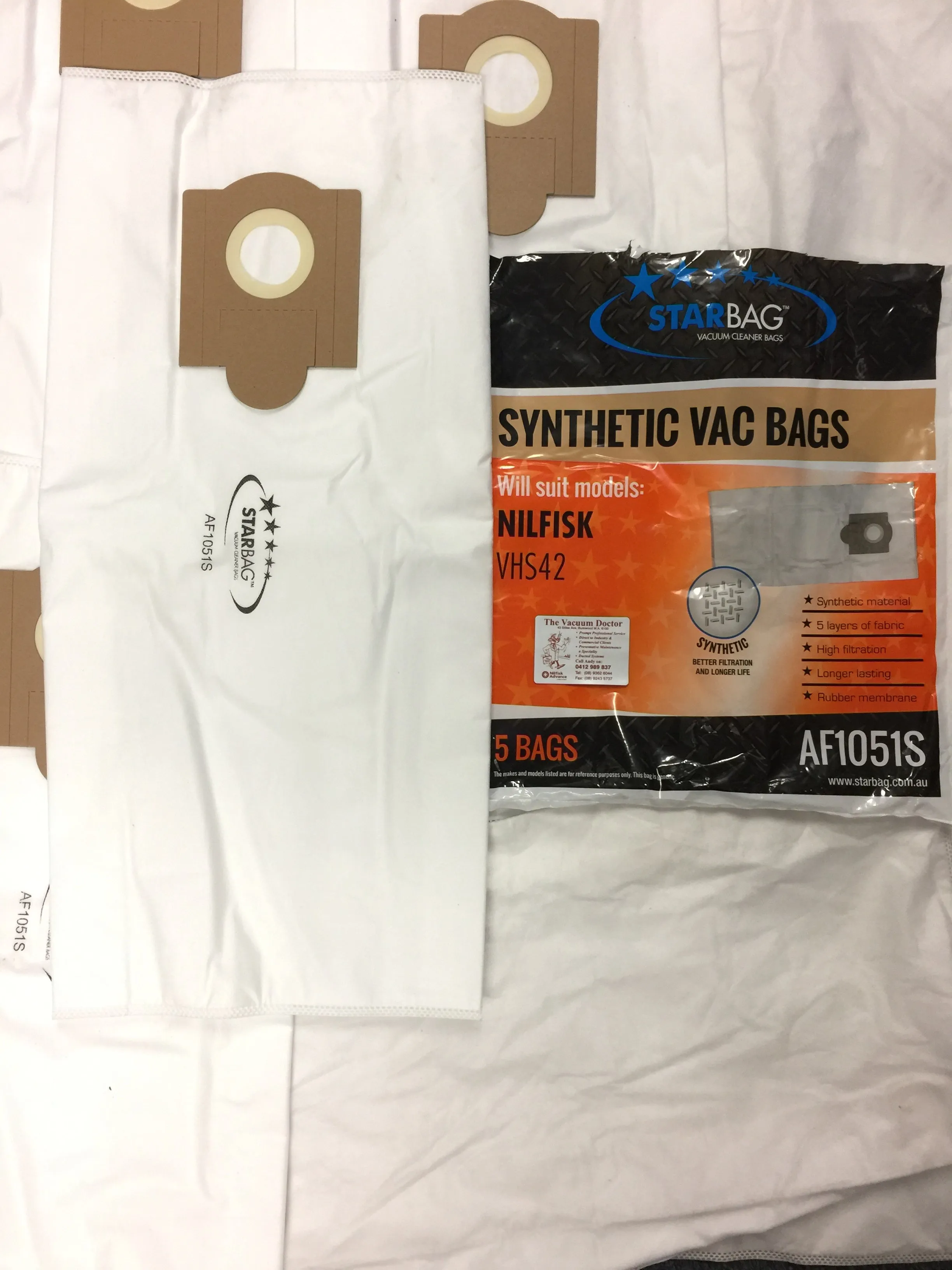 Starbag Synthetic Dustbags In Style Of Nilfisk VHS42 And Attix 33 And 44 Wet Dry Vacuum Cleaner