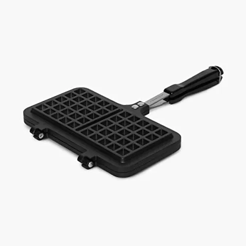 Stove Top Iron Waffle Maker,Deep Fill Non-Stick Plates Teflon Coating for Easy Clean Mini Waffle Baking Pan Bakeware for Snacks Breakfast