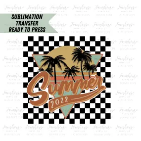 Summer 2022 Checker Retro Ready to Press Sublimation Transfer