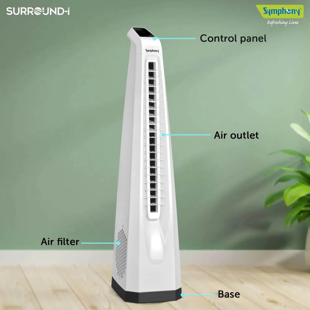 Surround-i Bladeless Tower Fan with Remote Control White