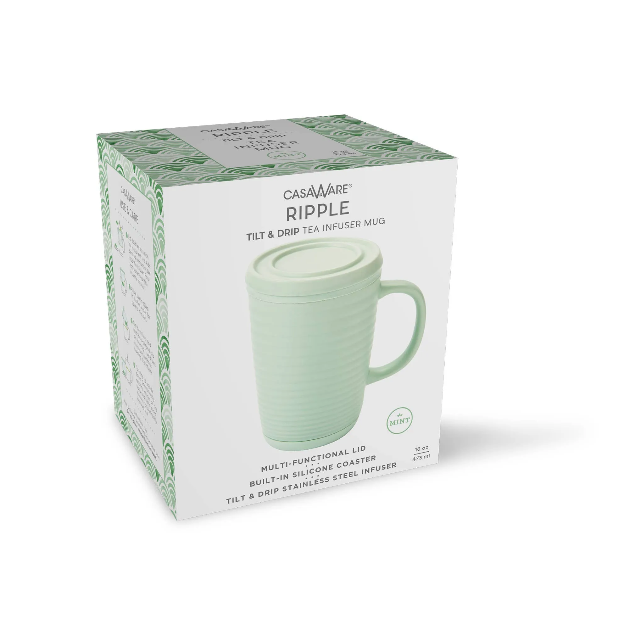 Tea Infuser Mug Ripple 16 oz