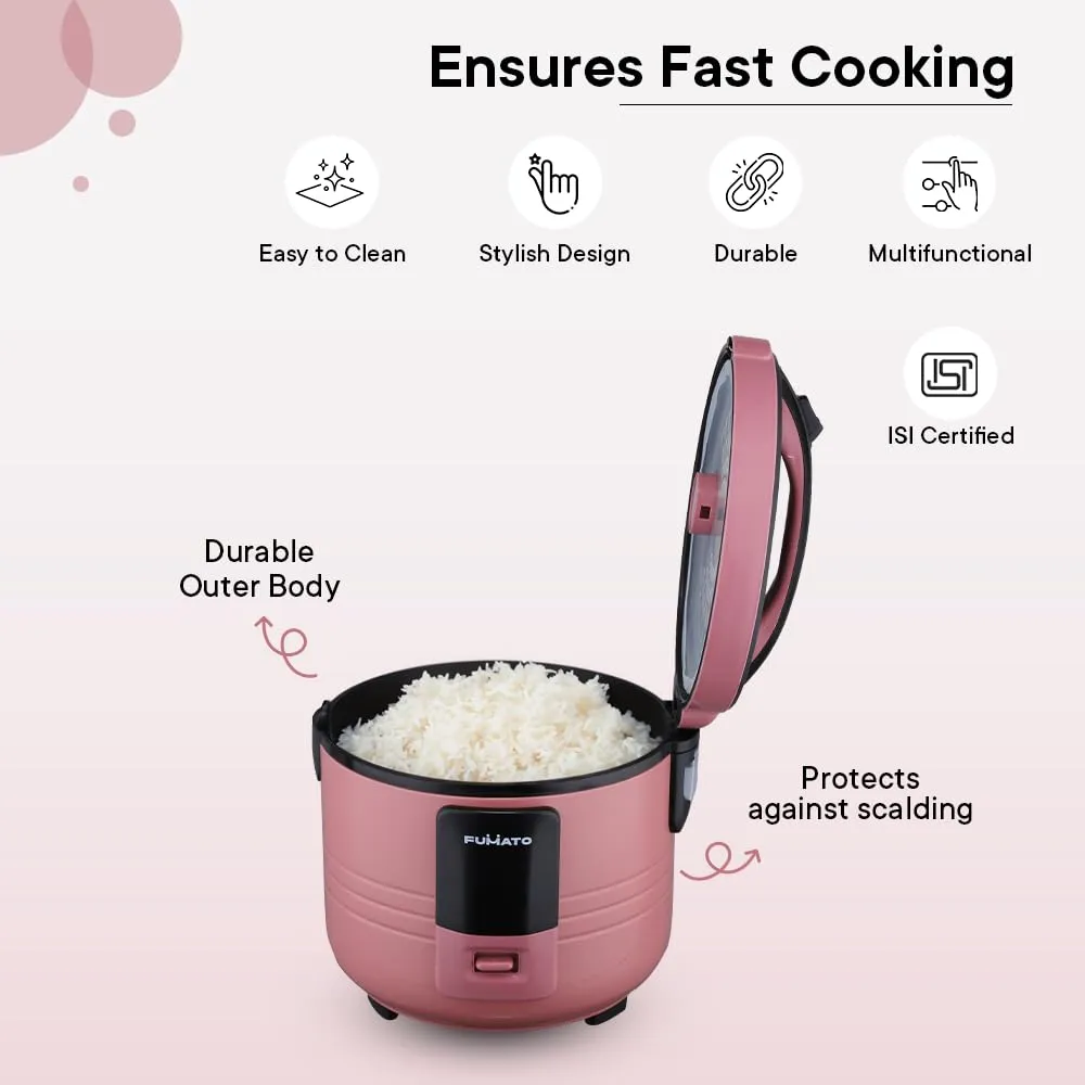 The Better Home Fumato's Kitchen and Appliance Combo|Rice Cooker   Rectangular Glass Jar 1000ml, Set of 2 |Food Grade Material| Ultimate Utility Combo for Home| Pink