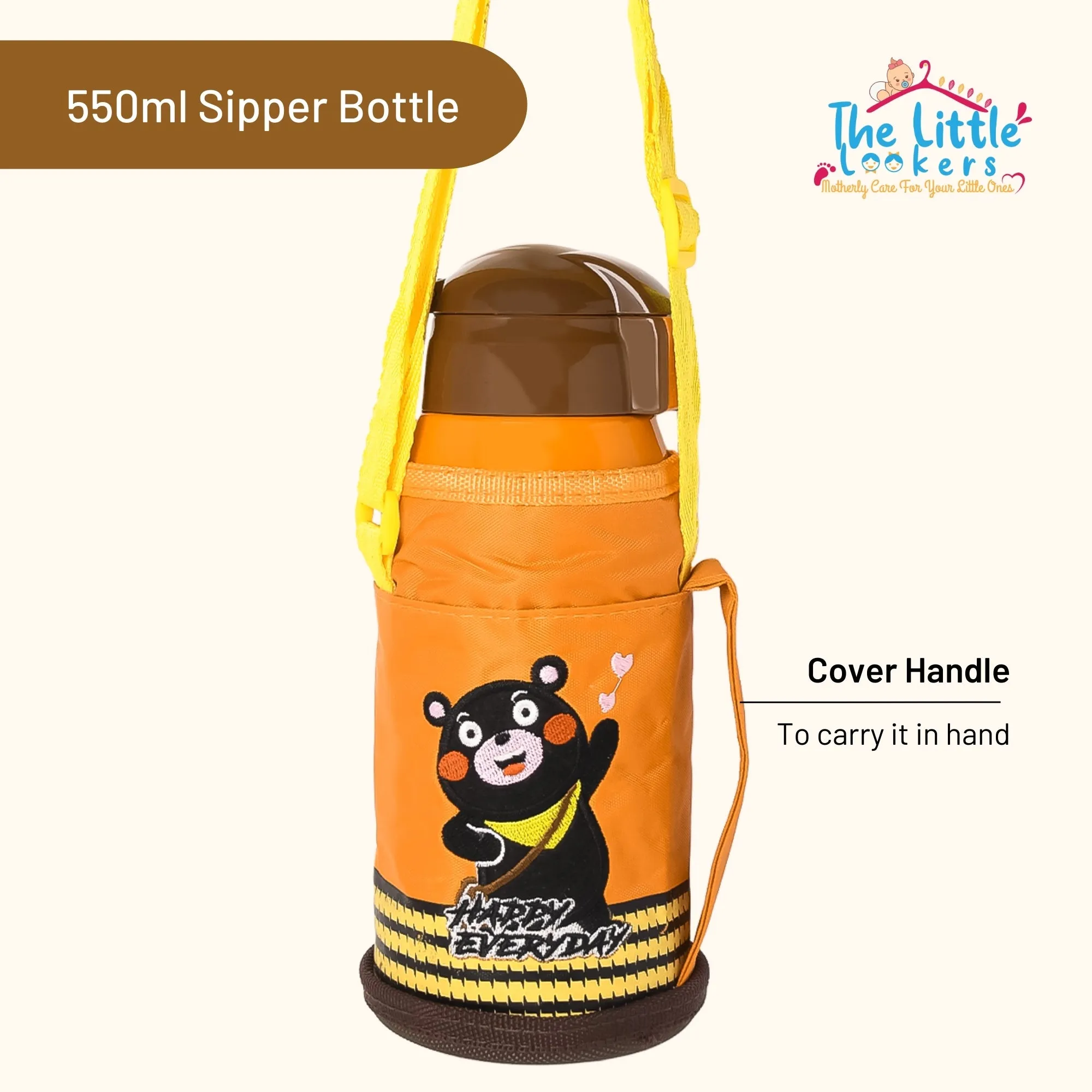 THE LITTLE LOOKERS Stainless Steel Insulated Sipper Bottle with Pop up Straw & Cover for Kids (550ml)