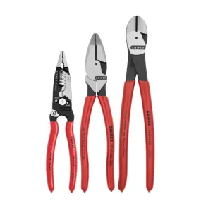 Tool Set - Knipex 3 Pc Electrical Set (Wire Strippers, Lineman's Pliers & Diagonal Cutters), 9K 00 80 158 US