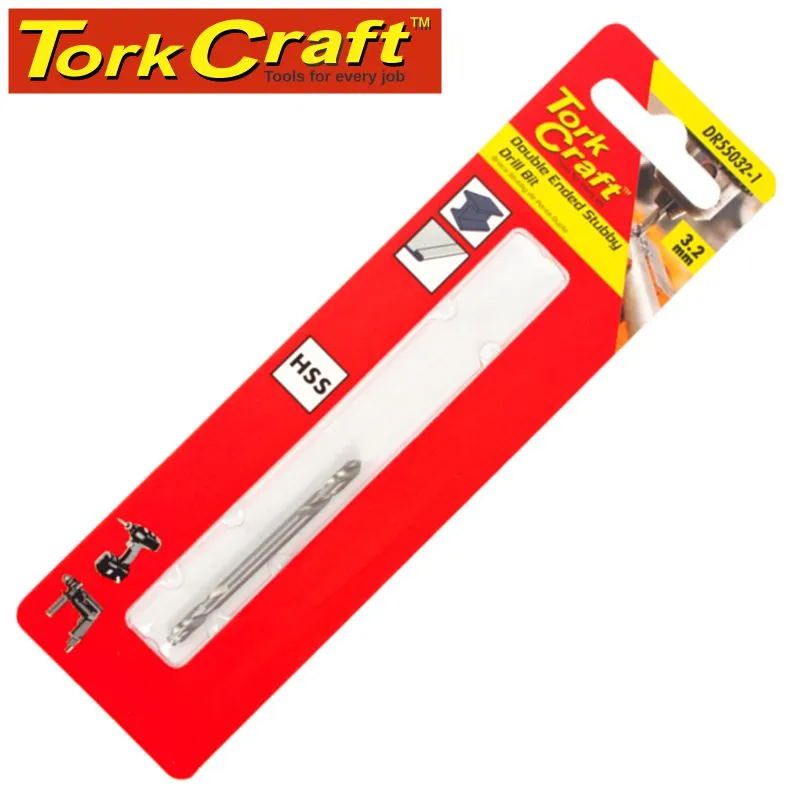 TORK CRAFT DOUBLE END STUBBY HSS 3.2MM 1 PC DR55032-1