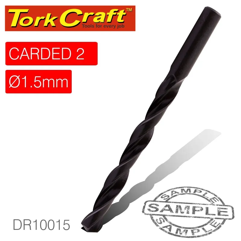 TORK CRAFT DRILL BIT HSS STANDARD 1.5MM 2/CARD DR10015