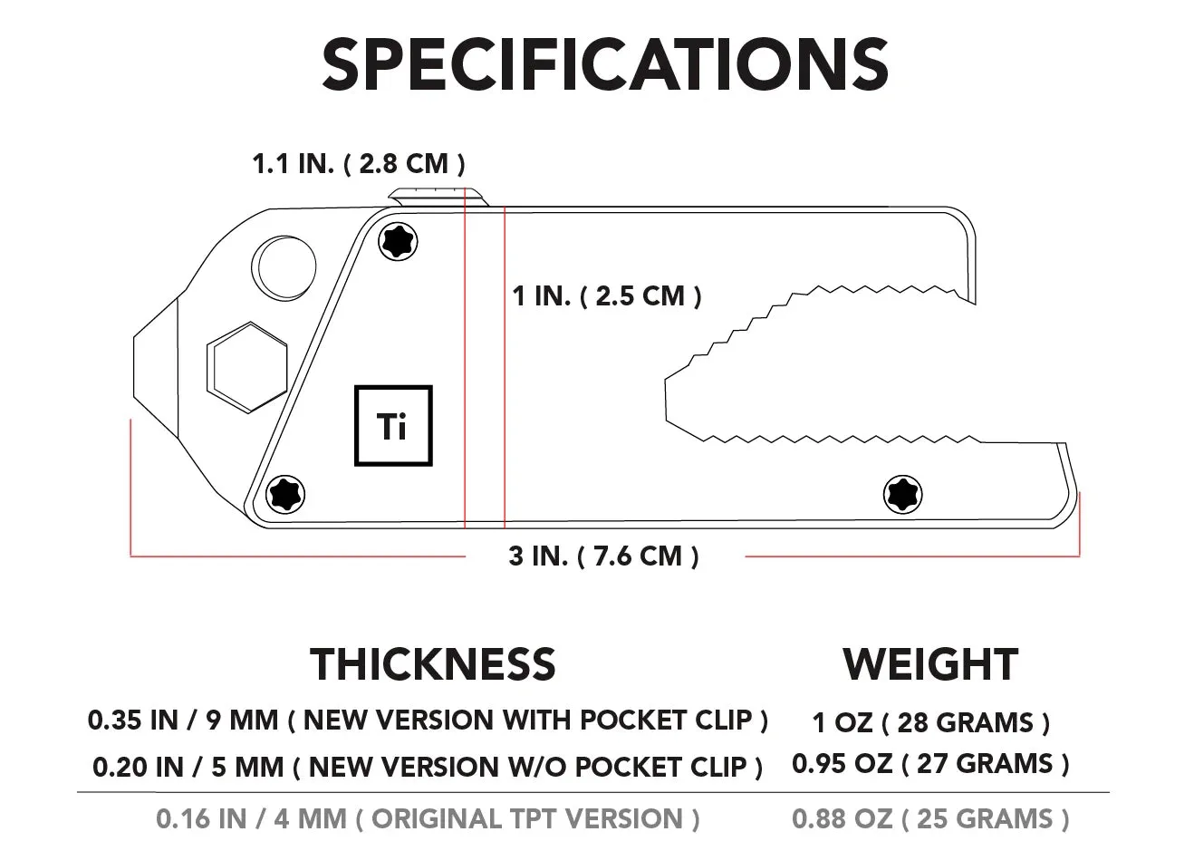 TPT Slide : Titanium Pocket Tool