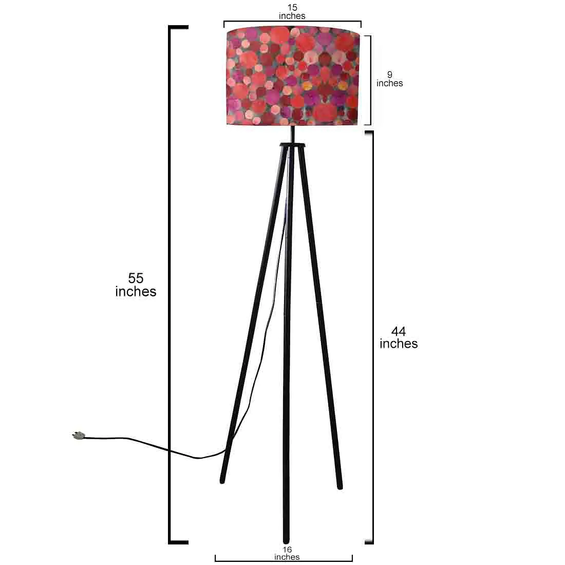 Tripod Floor Lamp Light for Living Room -  Red Confetti