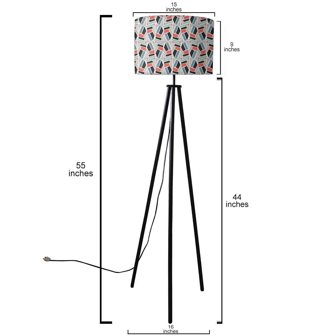 Tripod Floor Lamp Standing Light for Living Rooms -Abstract Design Effect