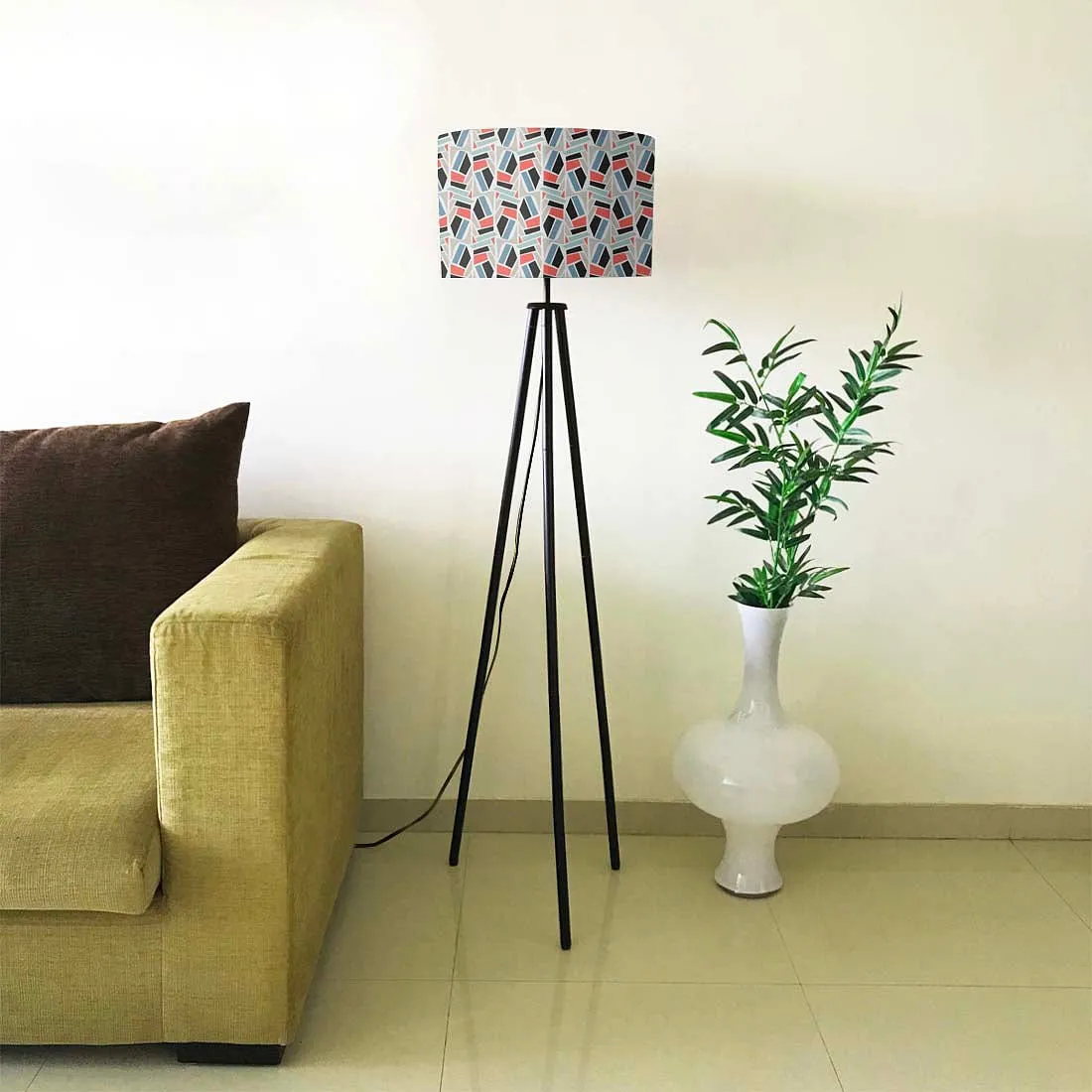 Tripod Floor Lamp Standing Light for Living Rooms -Abstract Design Effect