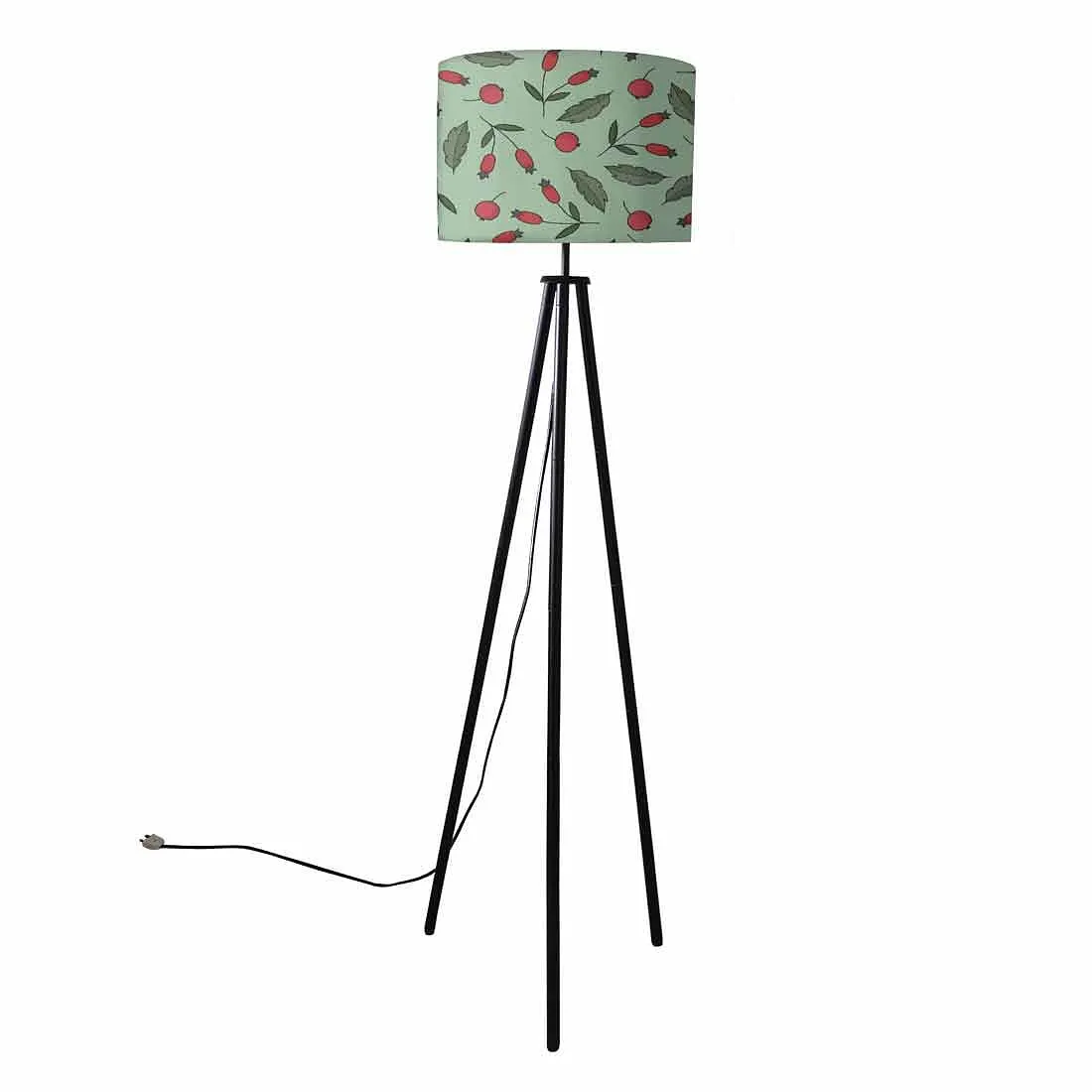 Tripod Floor Lamp Standing Light for Living Rooms -Berries and Leaves