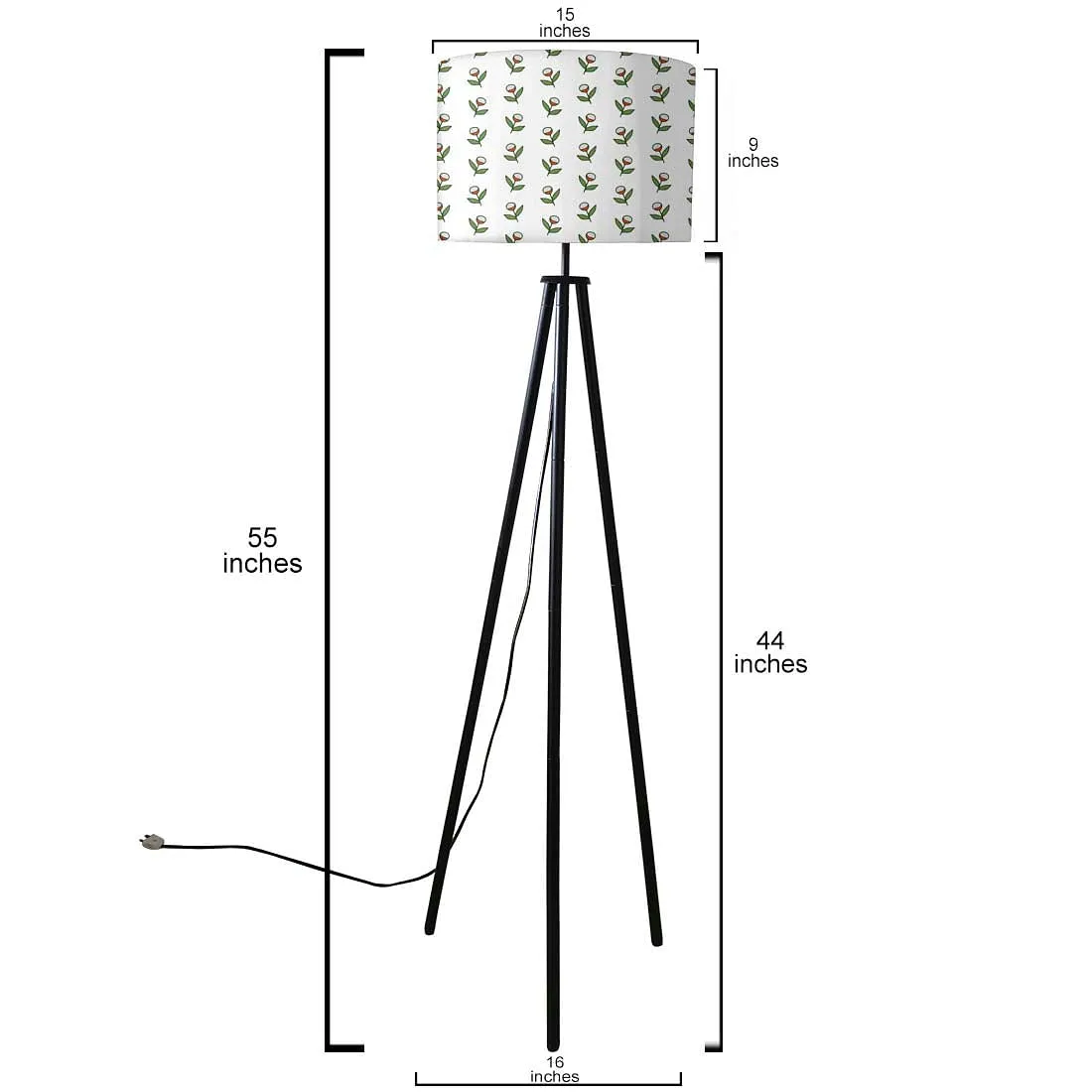 Tripod Floor Lamp Standing Light for Living Rooms -Flower Buds