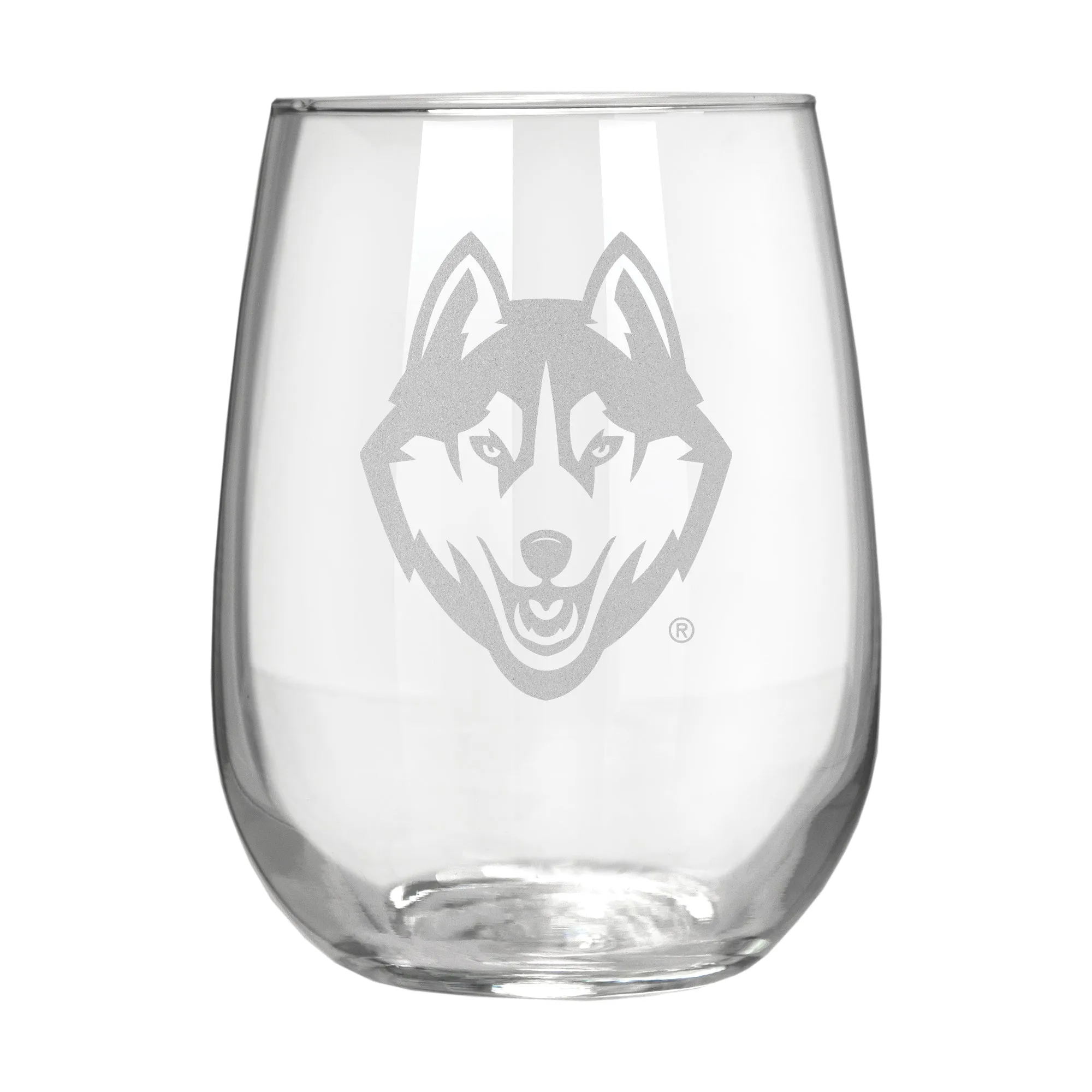 UConn Huskies 17 oz. Stemless Wine Glass