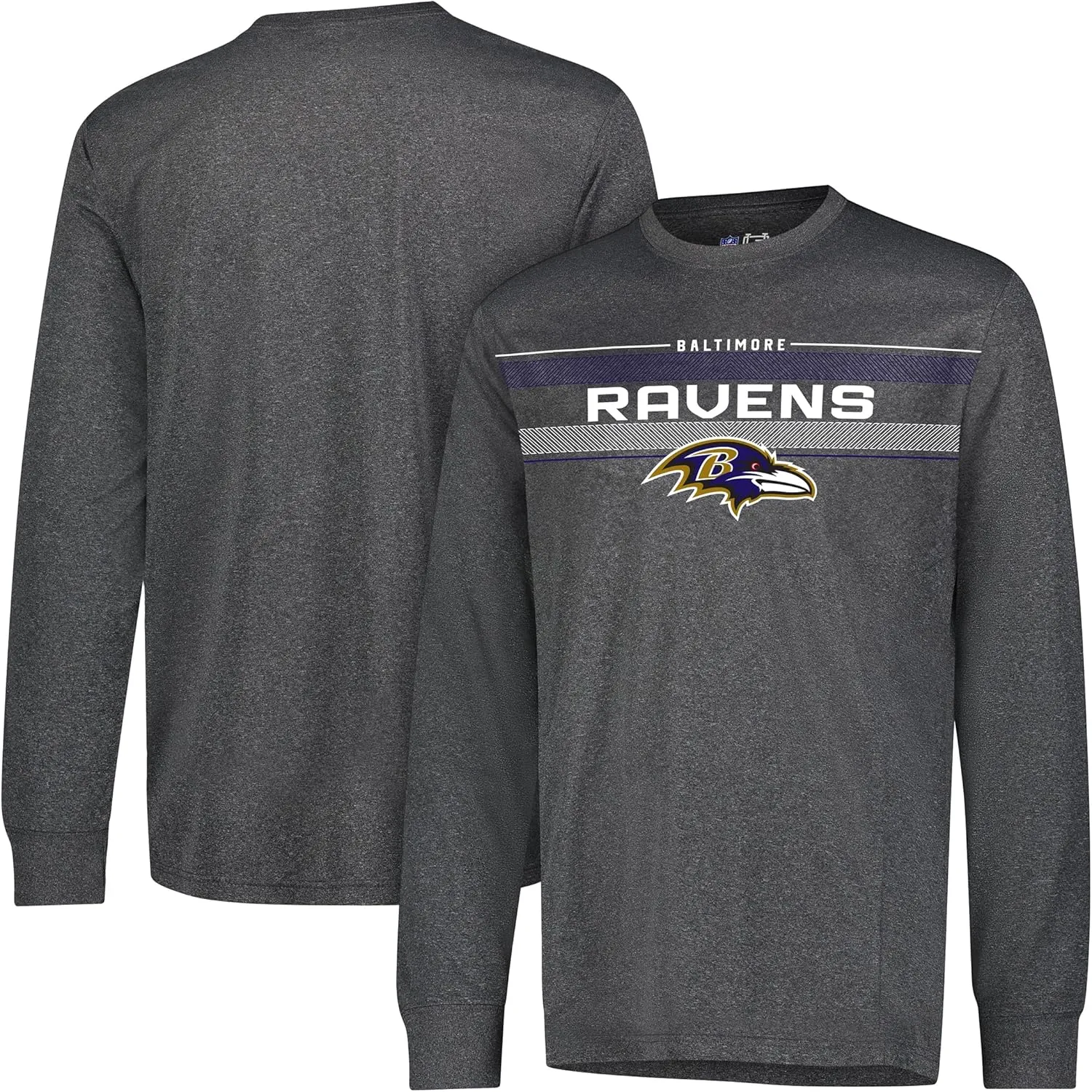 Ultra Game Men's NFL Official Super Soft Game Day Long Sleeve T-Shirt, Baltimore Ravens|Baltimore Ravens