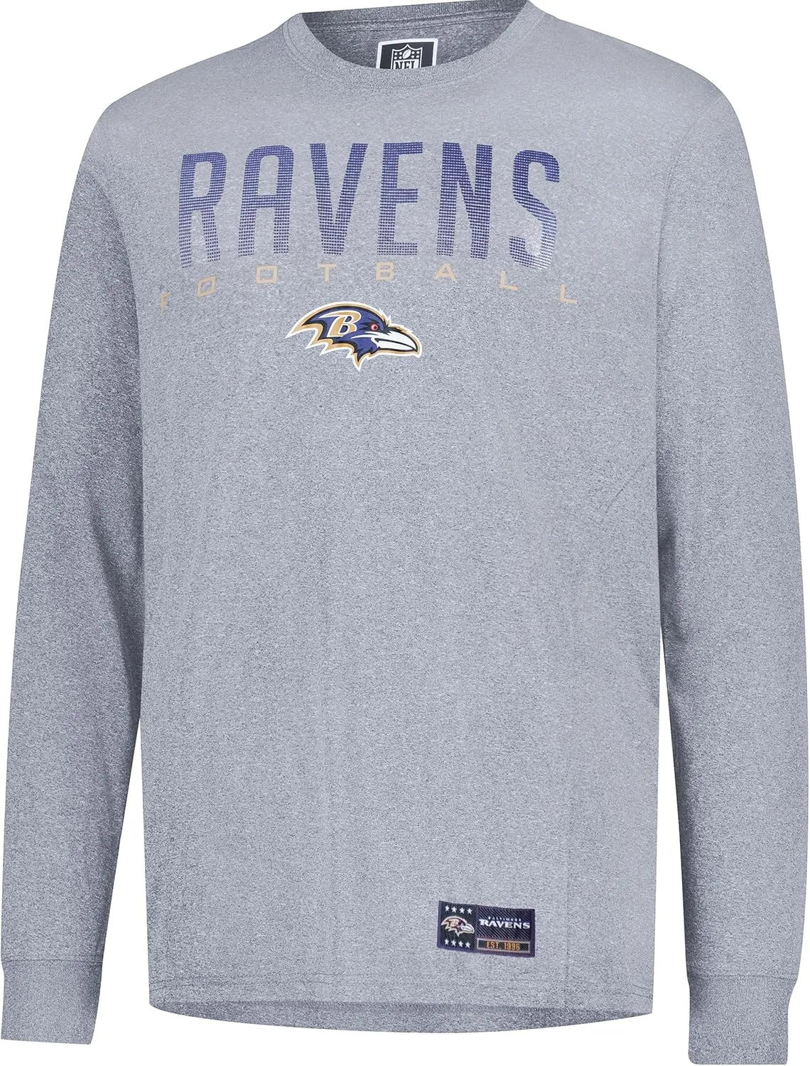 Ultra Game Men's NFL Official Super Soft Game Day Long Sleeve T-Shirt, Baltimore Ravens|Baltimore Ravens