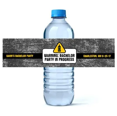 Warning Bachelor Water Bottle Labels