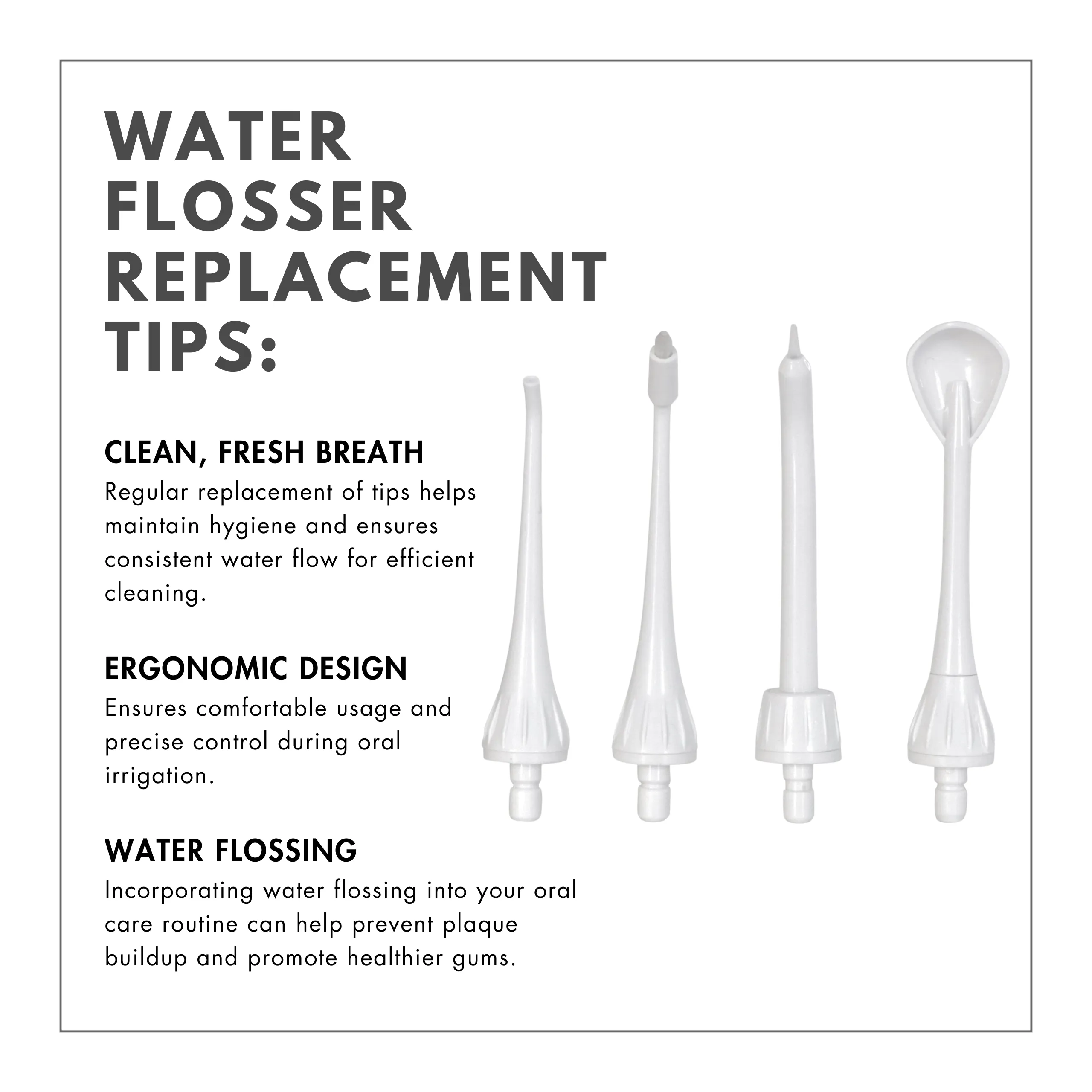 Water Flosser Replacement Tips - 4 Pack