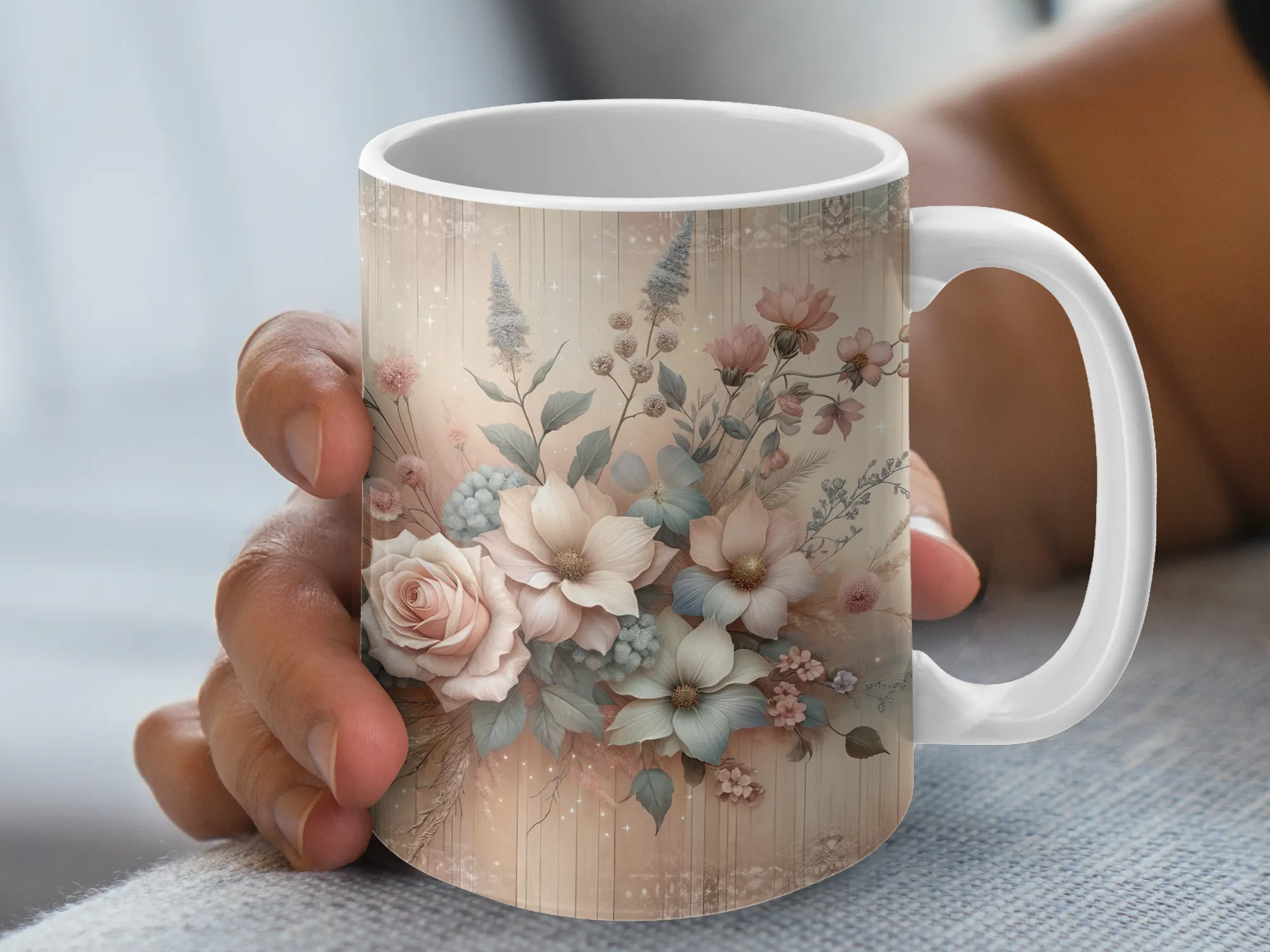 Western Boho Flower Pattern Mug, Cowgirl Mug Western Themed Gift for Cowgirl, Cute Cowgirl Coffee Mug Personalized, Western Decor