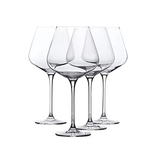 Whole Houseware Wine Glasses Set of 4 Hand Blown Crystal 25 Oz Leadfree