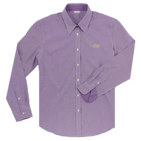 Womens Paddock Collection Mini Check Shirt - Purple