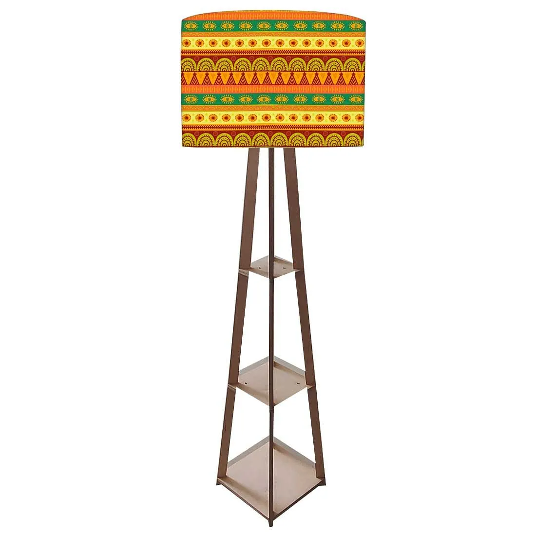 Wooden Floor Lamp  -  Aztec Yellow