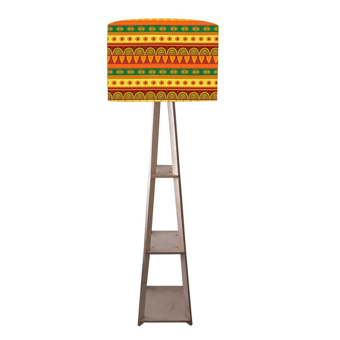 Wooden Floor Lamp  -  Aztec Yellow