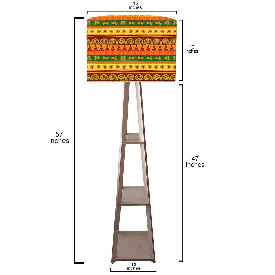 Wooden Floor Lamp  -  Aztec Yellow