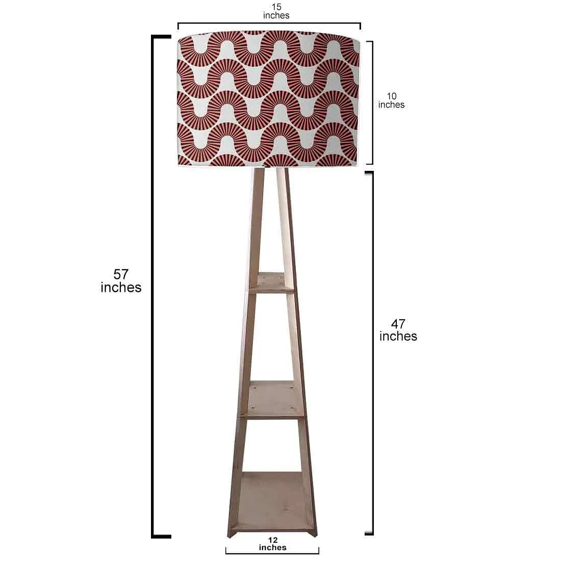 Wooden Floor Lamp  -   Peach Color Retro Art