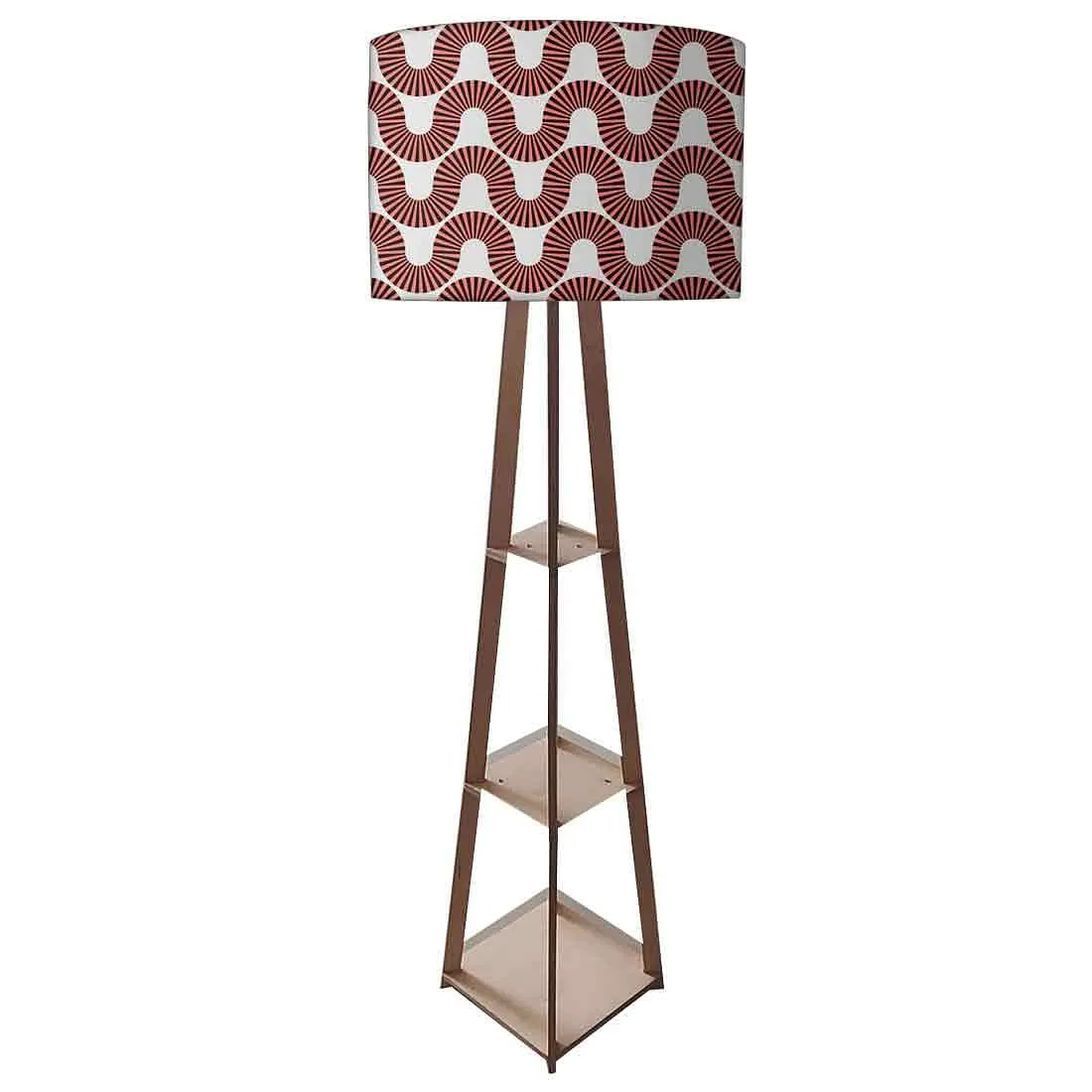 Wooden Floor Lamp  -   Peach Color Retro Art