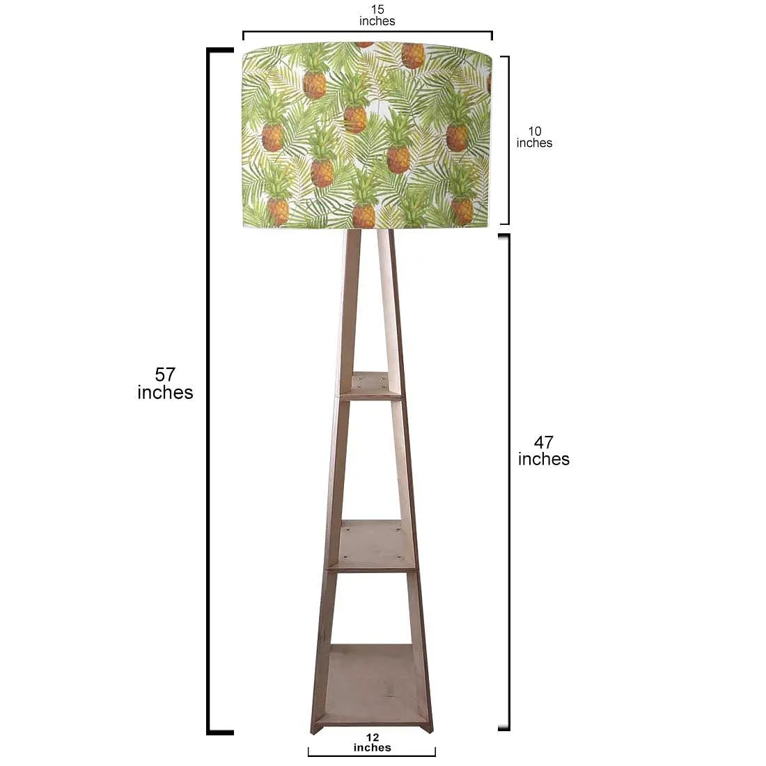 Wooden Tripod Table Lamp for Bedroom - Pineapples