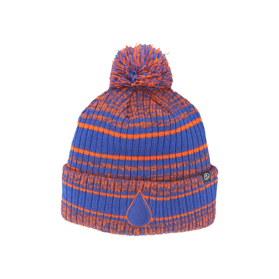 Zephyr Mens' NHL Oil Drop Venture Cuffed Pom Knit Toque Royal/Orange