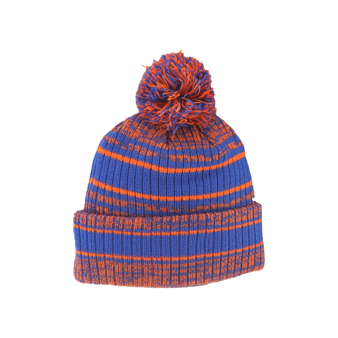 Zephyr Mens' NHL Oil Drop Venture Cuffed Pom Knit Toque Royal/Orange